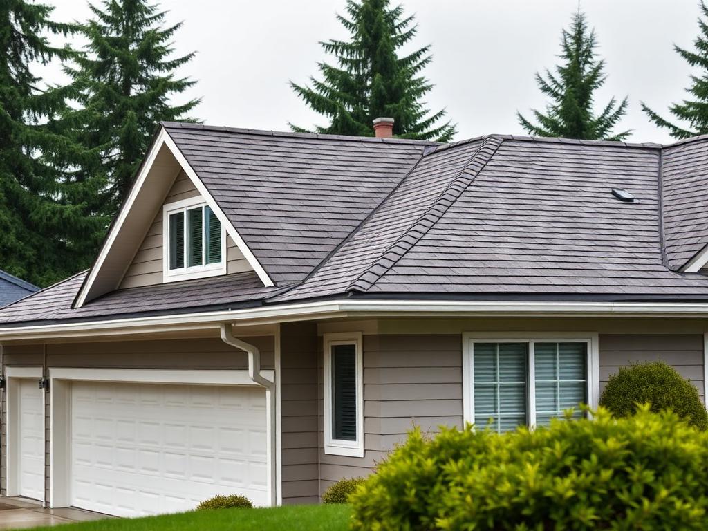 Completed composition shingle roof replacement on a Pacific Northwest home